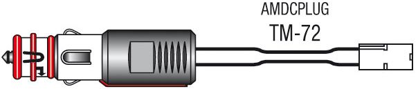 TM-72 - propojení se standardní DIN zásuvkou nebo cigaretovou auto zásuvkou
